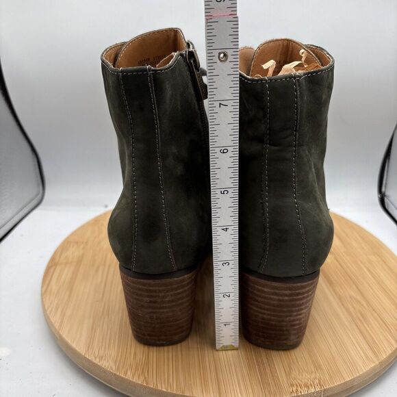 AETREX Stella Olive Green Suede Lace up Zip Ankle Boot EU 42 US 11 Arch Support - Picture 6 of 12